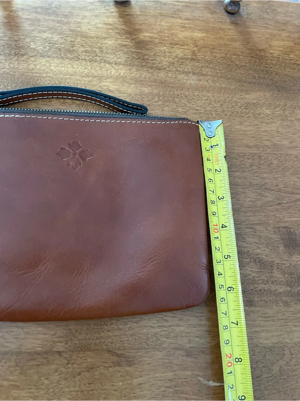 Patricia Nash Brown Leather Wristlet Pouch